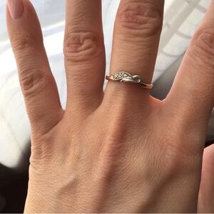 Stampd Silver Ring with Crystal Detail 14K